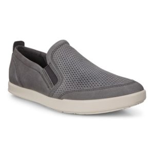 Ecco Collins. 2.0 grey perforated slip on - Zee's Shoes & Apparel