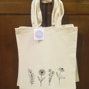 Authentically Anissa  Floral Illustration Canvas Tote Bag