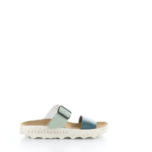 ASPORTUGUESAS COLY225ASP 015 PEACOCK/MINT SLIP-ON SANDALS